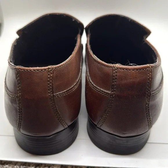 Alfani Men Leather Shoes Slip Ons Loafers 10.5 Brown Casual - Picture 4 of 7